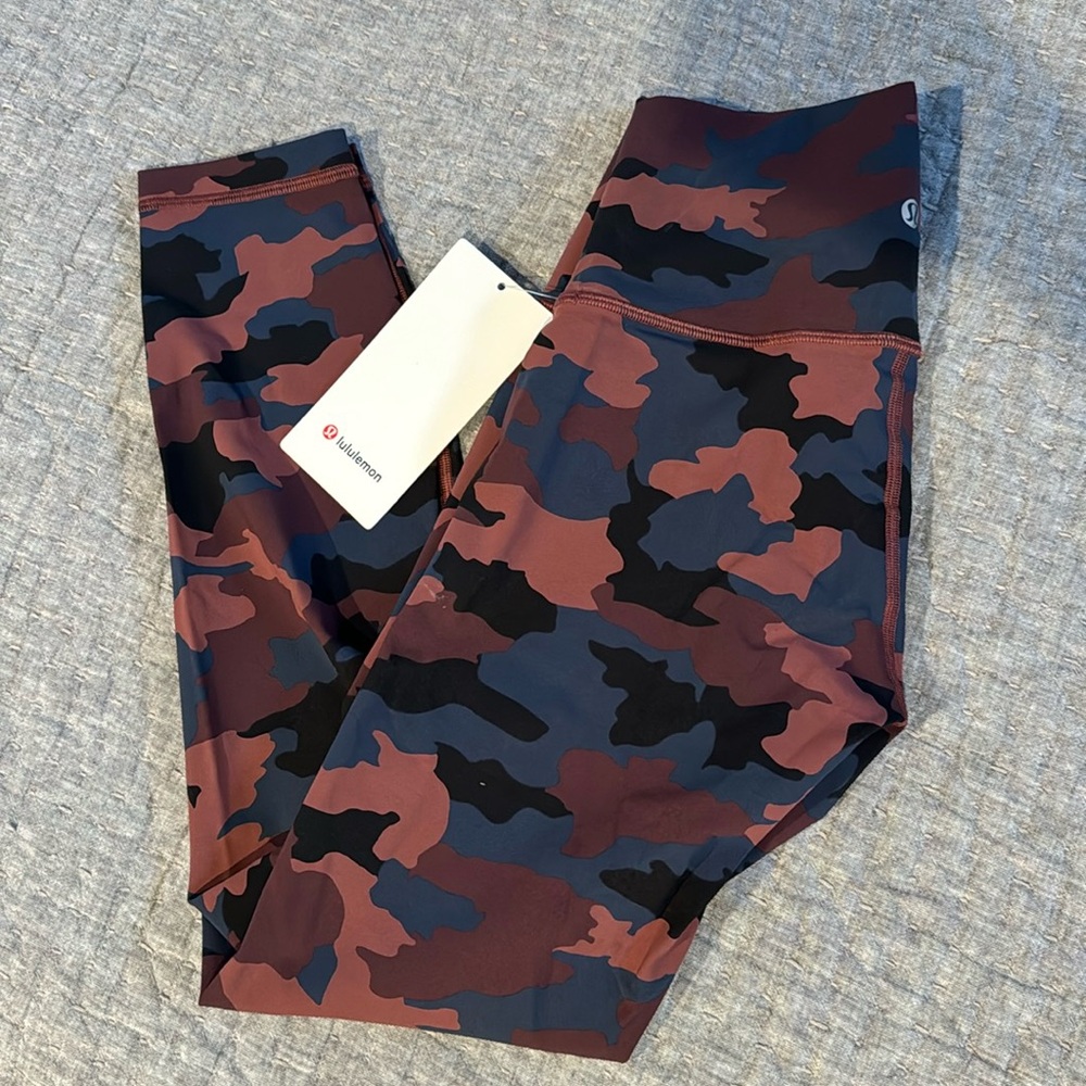 Lululemon Wunder Under High Rise Tight 25” - maroon camo